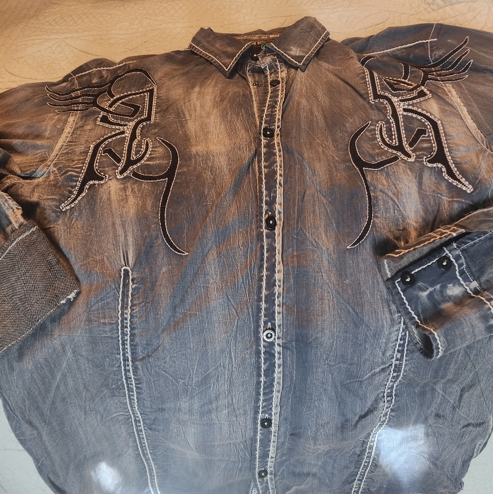 Roar XL embroidered dress shirt